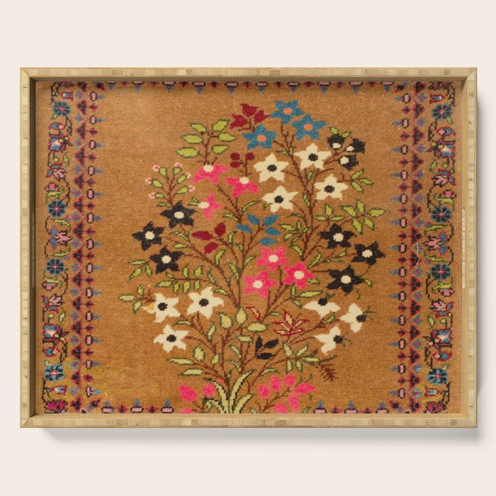 Kashan Vintage Central Persian Mat Print Serving Tray