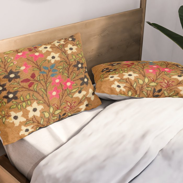 Kashan Vintage Central Persian Mat Print Pillow Sham Gallery Image 2