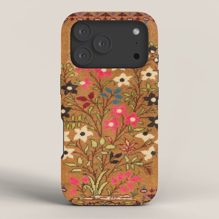 Kashan Vintage Central Persian Mat Print iPhone Case Gallery Image 3