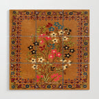 Kashan Vintage Central Persian Mat Print Wood Wall Art Gallery Image 1
