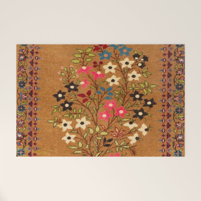 Kashan Vintage Central Persian Mat Print Welcome Mat Gallery Image 1