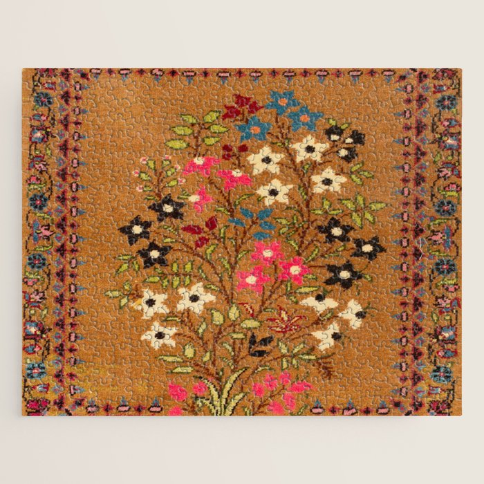 Kashan Vintage Central Persian Mat Print Jigsaw Puzzle Gallery Image 1