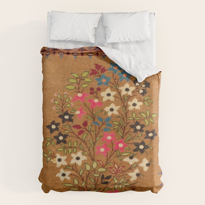 Kashan Vintage Central Persian Mat Print Duvet Cover Gallery Image 6