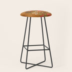 Kashan Vintage Central Persian Mat Print Stool Gallery Image 1