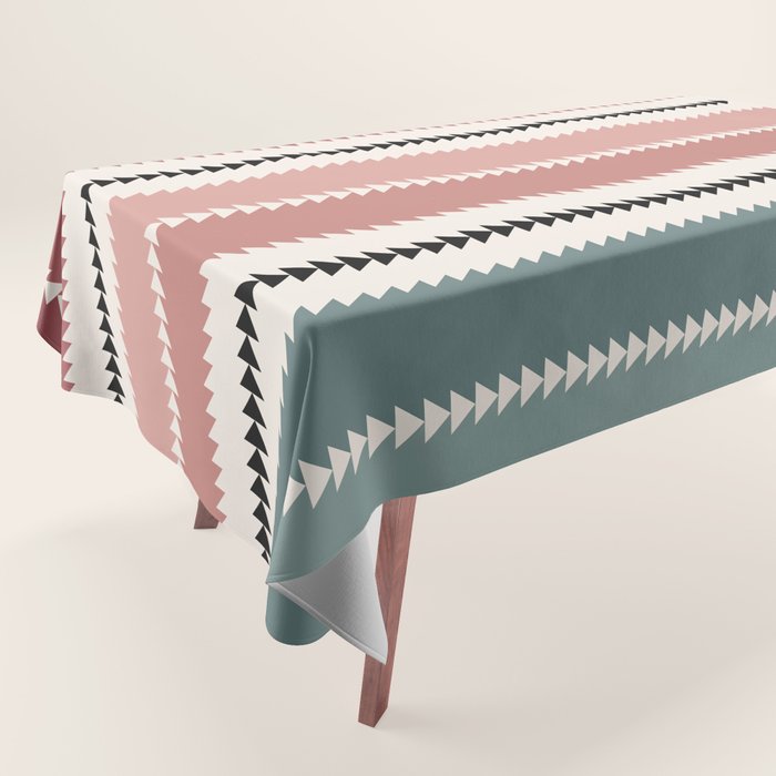 Western Stripes X Pink Green Tablecloth Gallery Image 1