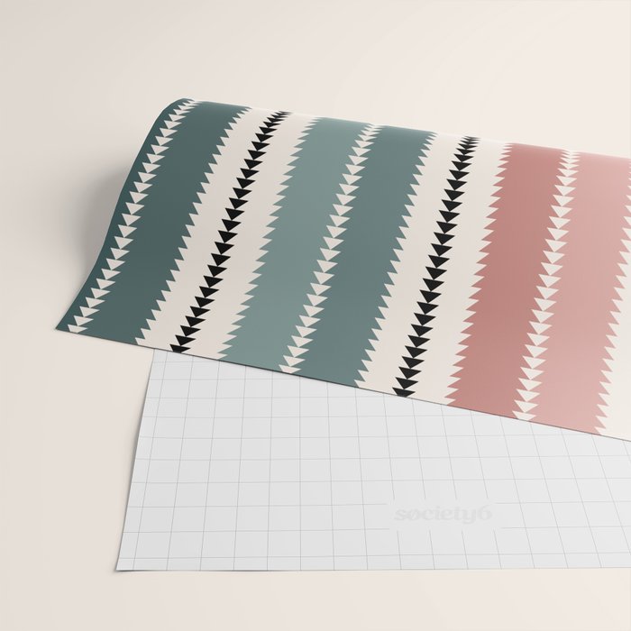 Western Stripes X Pink Green Wrapping Paper Gallery Image 2