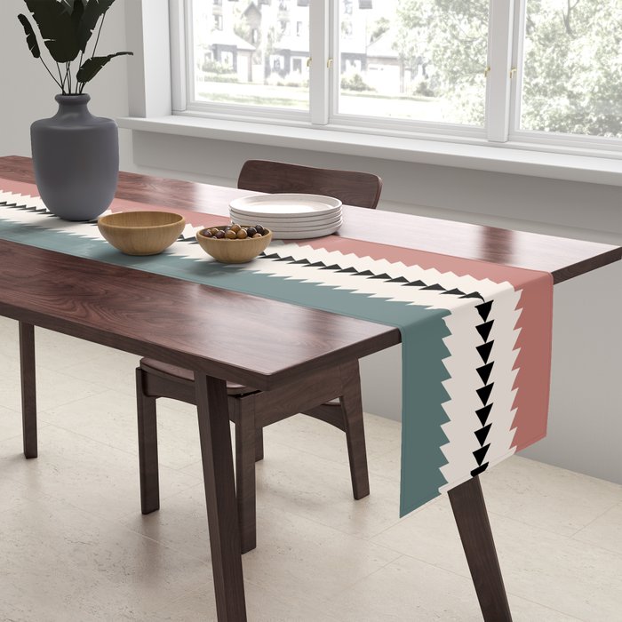 Western Stripes X Pink Green Table Runner Gallery Image 2