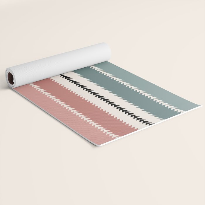 Western Stripes X Pink Green Yoga Mat Gallery Image 2