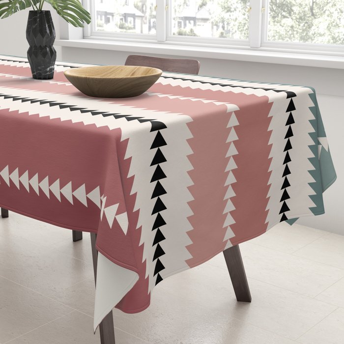Western Stripes X Pink Green Tablecloth Gallery Image 3