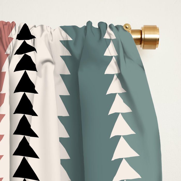 Western Stripes X Pink Green Window Curtain Gallery Image 2