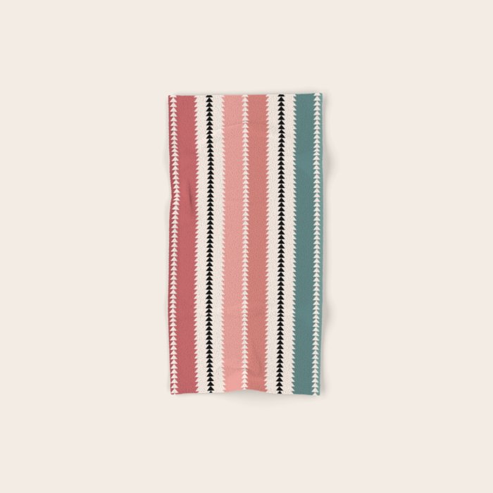 Western Stripes X Pink Green Bath Towel Gallery Image 1