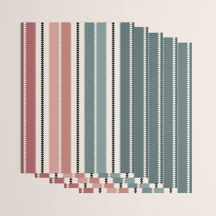 Western Stripes X Pink Green Wrapping Paper Gallery Image 3