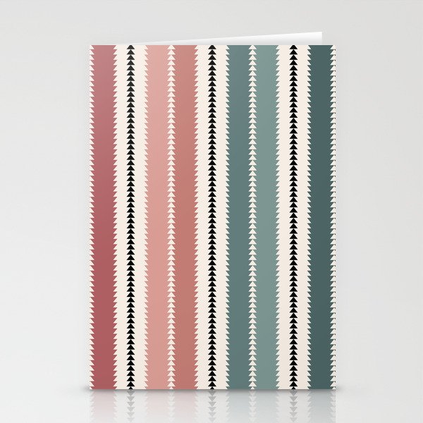 Western Stripes X Pink Green Stationery Card Gallery Image 1