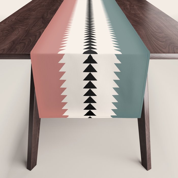 Western Stripes X Pink Green Table Runner Gallery Image 1