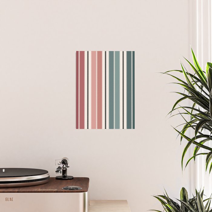 Western Stripes X Pink Green Poster Gallery Image 2