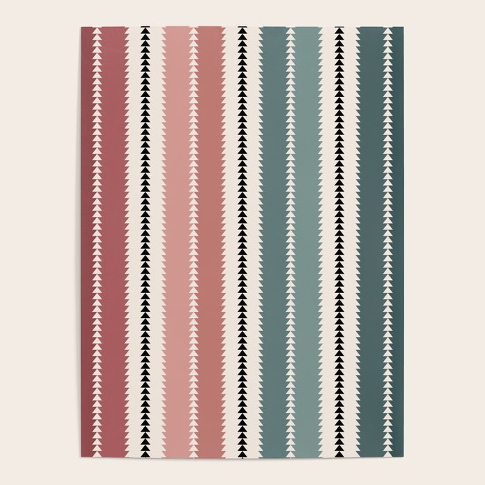 Western Stripes X Pink Green Poster Gallery Image 4