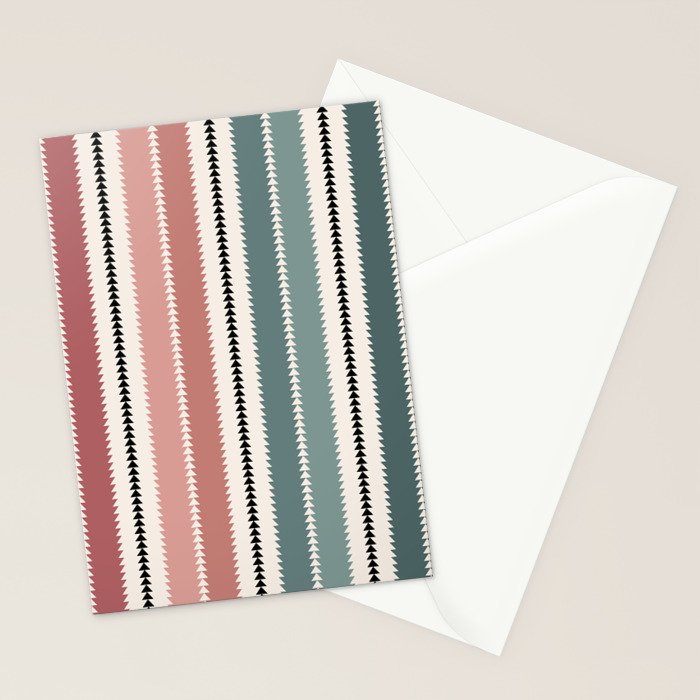 Western Stripes X Pink Green Stationery Card Gallery Image 2
