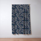 Celestial Cecropia - midnight blue and orchid  Window Curtain Gallery Image 3