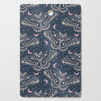Celestial Cecropia - midnight blue and orchid  Cutting Board Gallery Image 1