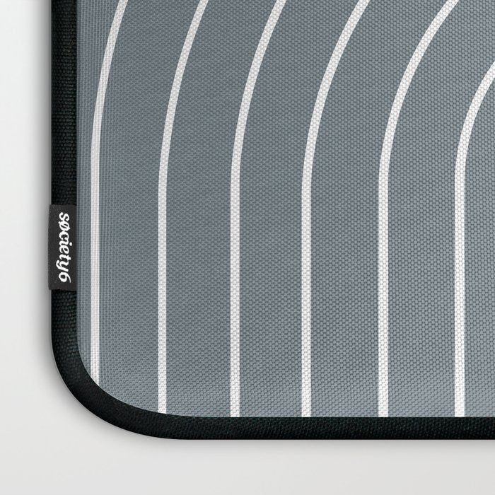 Minimal Arch XLVII Neutral Grey Blue Modern Geometric Lines Laptop Sleeve Gallery Image 3