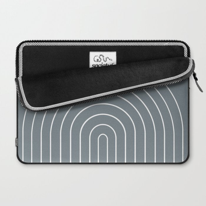 Minimal Arch XLVII Neutral Grey Blue Modern Geometric Lines Laptop Sleeve Gallery Image 2