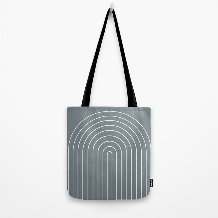 Minimal Arch XLVII Neutral Grey Blue Modern Geometric Lines Tote Bag Gallery Image 2