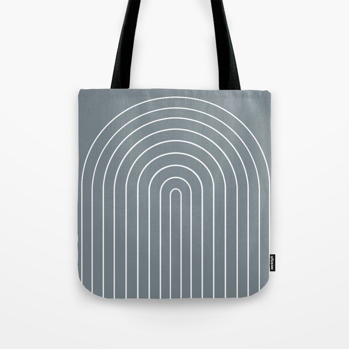 Minimal Arch XLVII Neutral Grey Blue Modern Geometric Lines Tote Bag Gallery Image 1