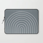 Minimal Arch XLVII Neutral Grey Blue Modern Geometric Lines Laptop Sleeve Gallery Image 1