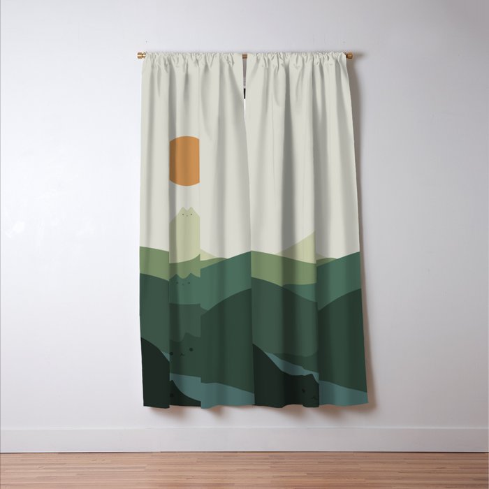 Cat Landscape 87B (Meowvelous Nature) Window Curtain Gallery Image 3