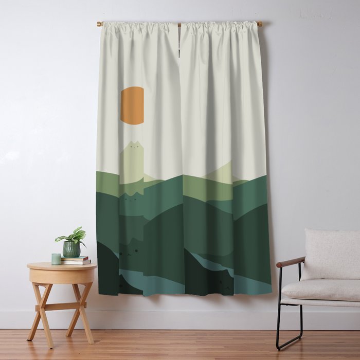 Cat Landscape 87B (Meowvelous Nature) Window Curtain Gallery Image 1