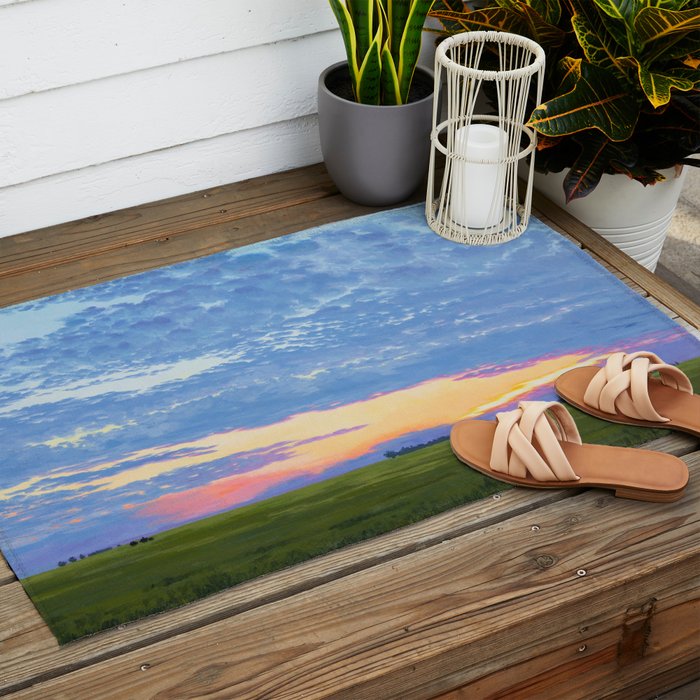 Prairie Summer Sunset Outdoor Rug Gallery Image 2