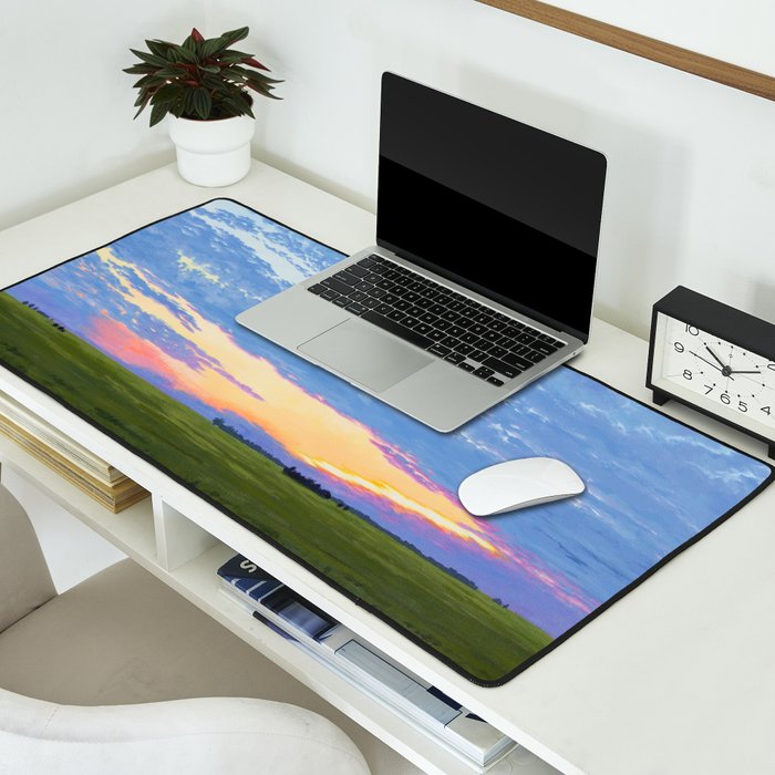 Prairie Summer Sunset Desk Mat Gallery Image 2
