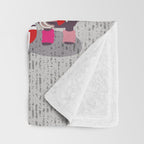 I gnome you more // grey background red and pink Valentine's Day gnomes and motifs Throw Blanket Gallery Image 3