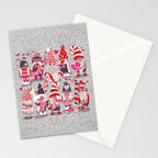 I gnome you more // grey background red and pink Valentine's Day gnomes and motifs Stationery Card Gallery Image 2