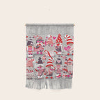 I gnome you more // grey background red and pink Valentine's Day gnomes and motifs Wall Hanging Gallery Image 1