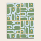 Mid Century Modern Piquet Abstract Multi Pattern in Green Light Blue Yellow-Orange Notebook Gallery Image 4