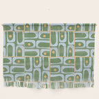 Mid Century Modern Piquet Abstract Multi Pattern in Green Light Blue Yellow-Orange Wall Hanging Gallery Image 1