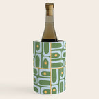 Mid Century Modern Piquet Abstract Multi Pattern in Green Light Blue Yellow-Orange Wine Chiller Gallery Image 2