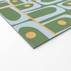 Mid Century Modern Piquet Abstract Multi Pattern in Green Light Blue Yellow-Orange Welcome Mat Gallery Image 2