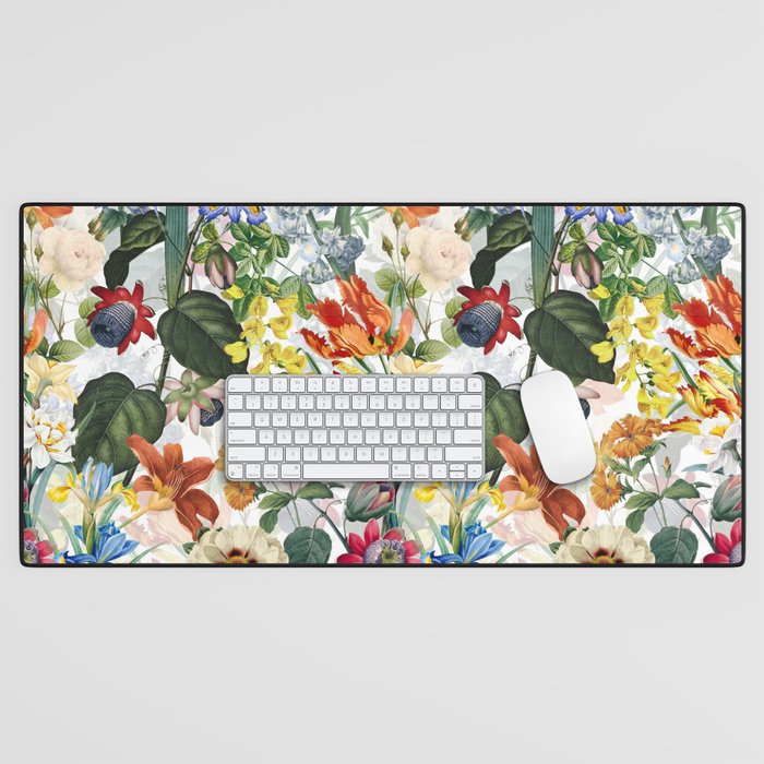 Vintage & Shabby Chic - Tropical Botanical Flower Garden  Desk Mat Gallery Image 1