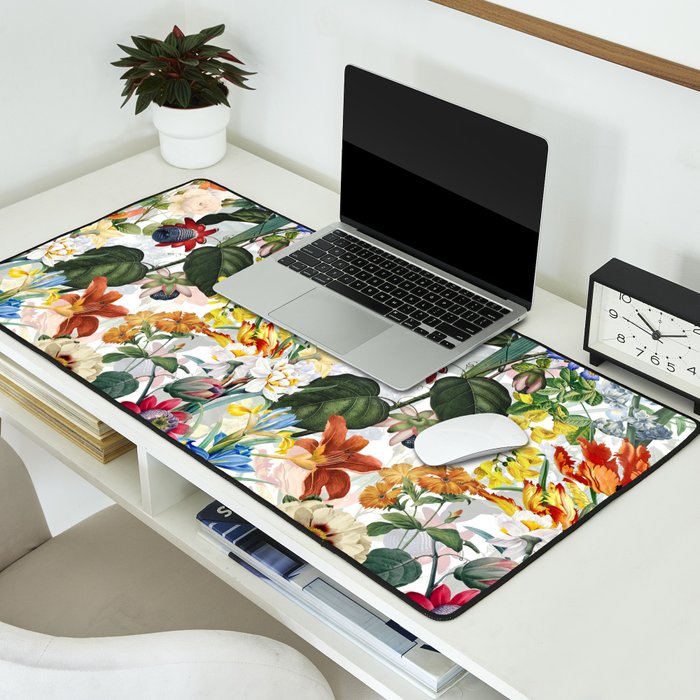 Vintage & Shabby Chic - Tropical Botanical Flower Garden  Desk Mat Gallery Image 2