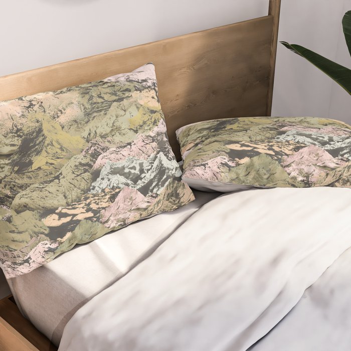 Abstract colorful dark mountains C Pillow Sham Gallery Image 2