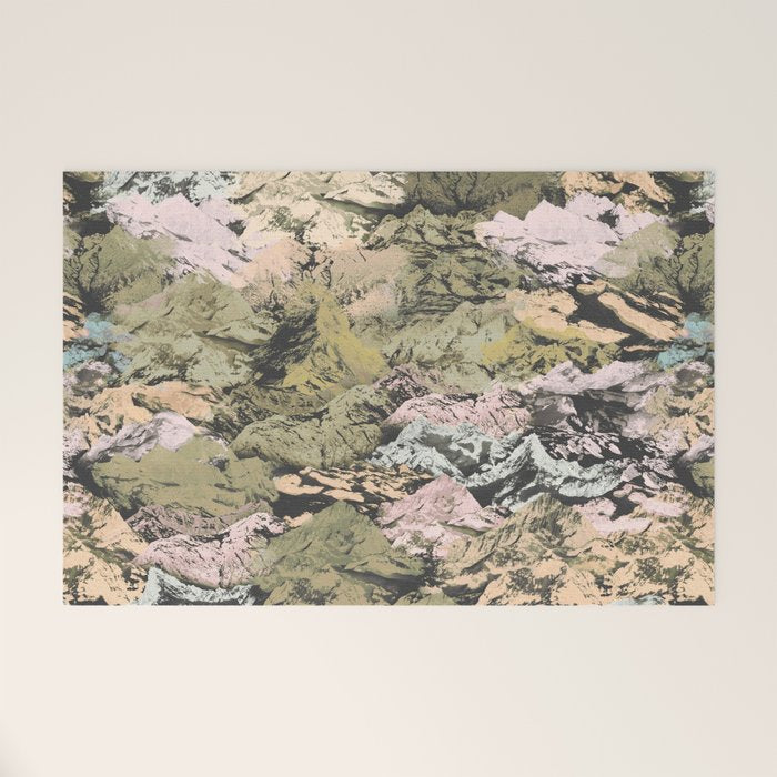 Abstract colorful dark mountains C Welcome Mat Gallery Image 1