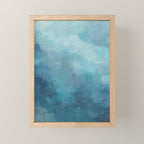 Diving in Deeper - Mint Aqua Turquoise Navy Blue Nautical Abstract Painting Modern Minimal Art Mini Art Print Gallery Image 1