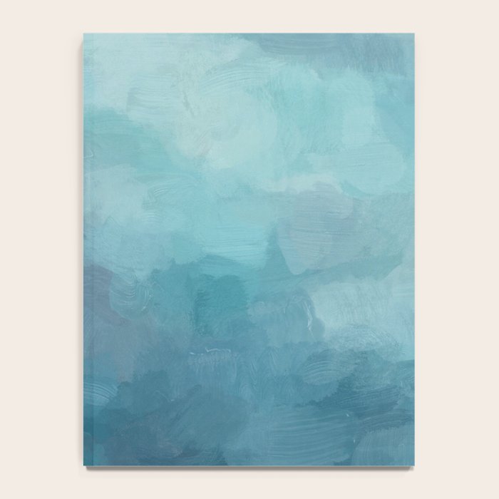 Diving in Deeper - Mint Aqua Turquoise Navy Blue Nautical Abstract Painting Modern Minimal Art Notebook Gallery Image 4