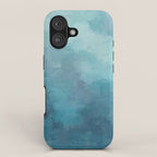 Diving in Deeper - Mint Aqua Turquoise Navy Blue Nautical Abstract Painting Modern Minimal Art iPhone Case Gallery Image 1