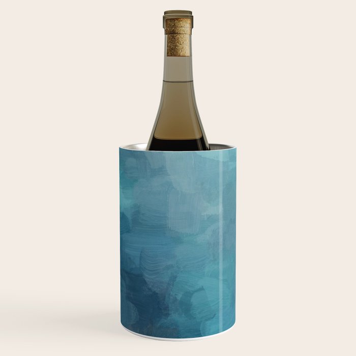 Diving in Deeper - Mint Aqua Turquoise Navy Blue Nautical Abstract Painting Modern Minimal Art Wine Chiller Gallery Image 2