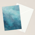 Diving in Deeper - Mint Aqua Turquoise Navy Blue Nautical Abstract Painting Modern Minimal Art Stationery Card Gallery Image 2