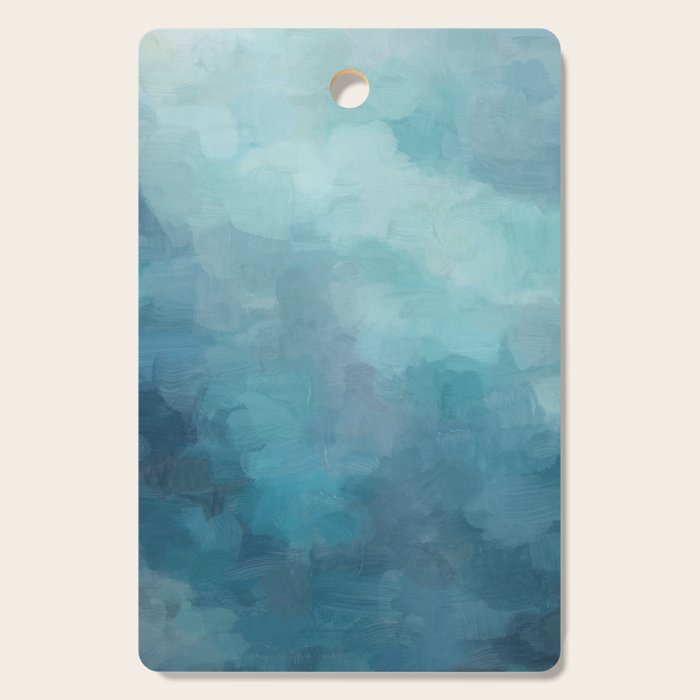 Diving in Deeper - Mint Aqua Turquoise Navy Blue Nautical Abstract Painting Modern Minimal Art Cutting Board Gallery Image 1
