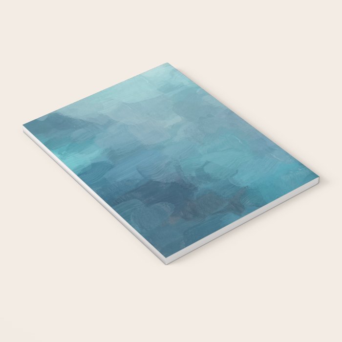 Diving in Deeper - Mint Aqua Turquoise Navy Blue Nautical Abstract Painting Modern Minimal Art Notebook Gallery Image 3